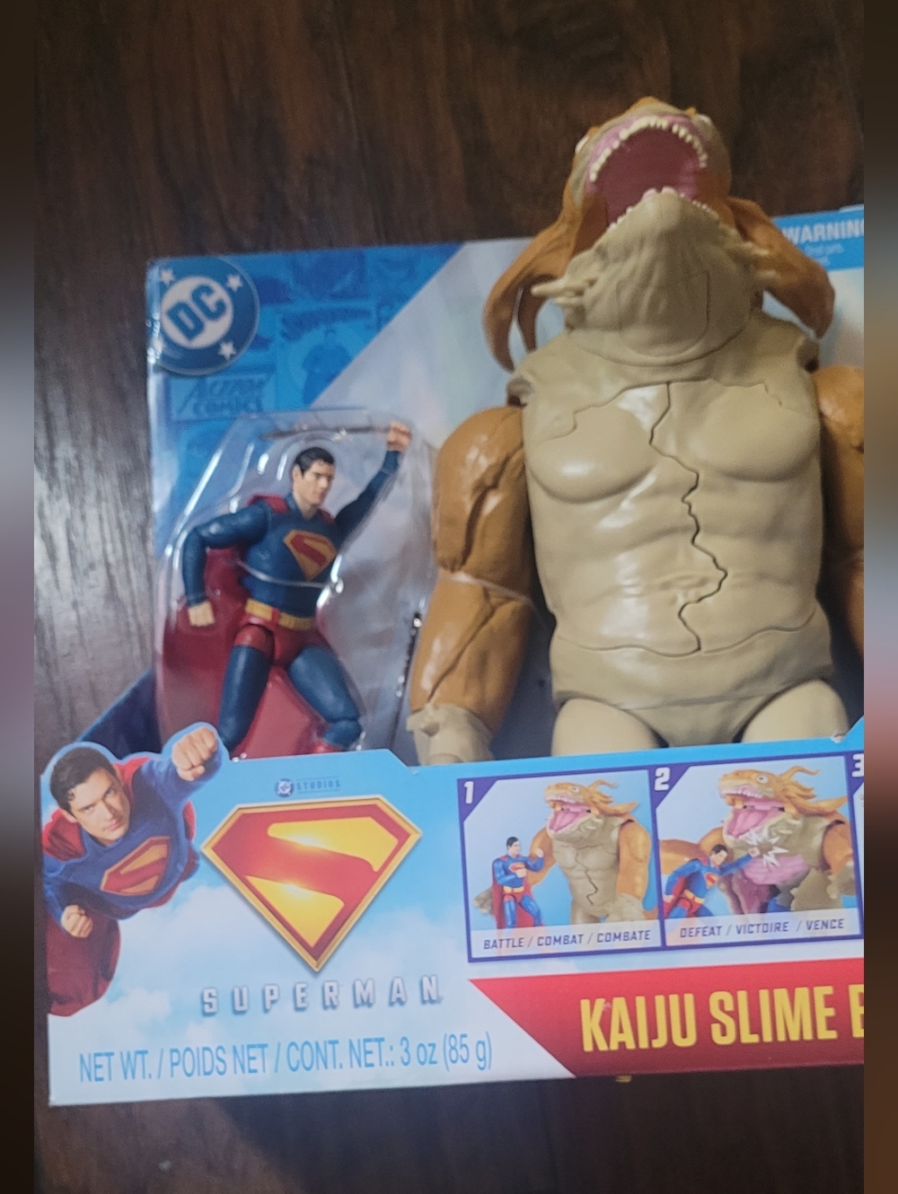 DC Superman & Tan Kaiju Slime Battle Set - Blue, Red, Tan